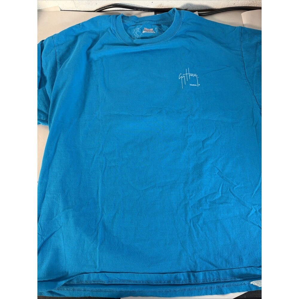 Guy Harvey Men's XL Blue Cotton Short Sleeve T-Shirt